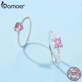 Anel Rosa do Amor – Prata 925