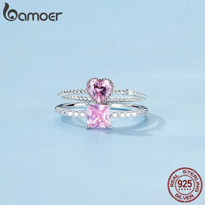 Anel Rosa do Amor – Prata 925