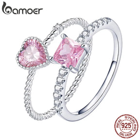 Anel Rosa do Amor – Prata 925